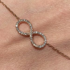 Genuine Diamond- Rose Gold Infinity Necklace